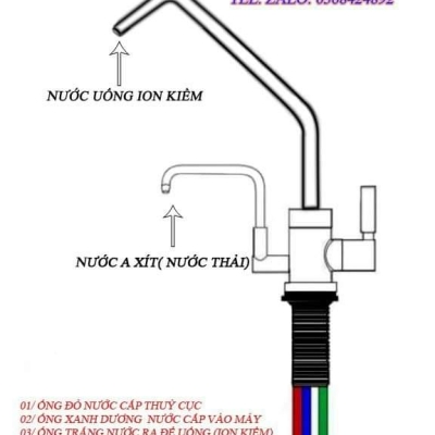 Vòi Âm 4 Ống Dùng Cho Máy Lọc Nước Ion Kiềm