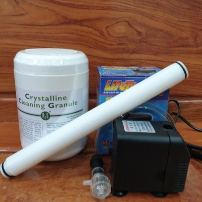 Combo Lõi Giả + Máy Bơm + 1Kg Bột Acid Dùng Vệ Sinh Máy Lọc Nước Điện Giải Trevi (FW207, FW405, FW700, FW6000...)